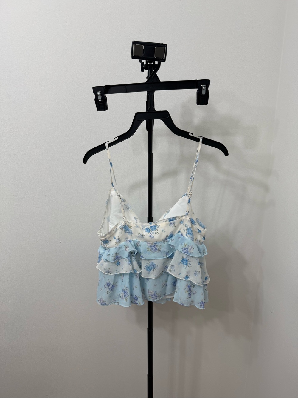 Altar'd State Ivory and Light Blue Floral Ruffle Camisole Top - Picture 3 of 4
